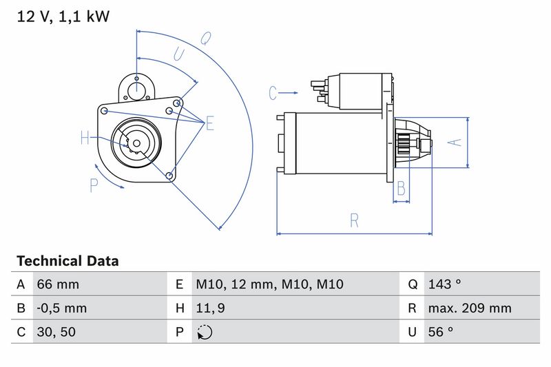 Bosch 0986025390 Starter - 1