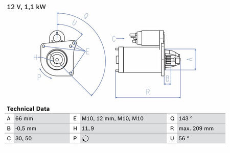 Bosch 0986025390 Starter - 1