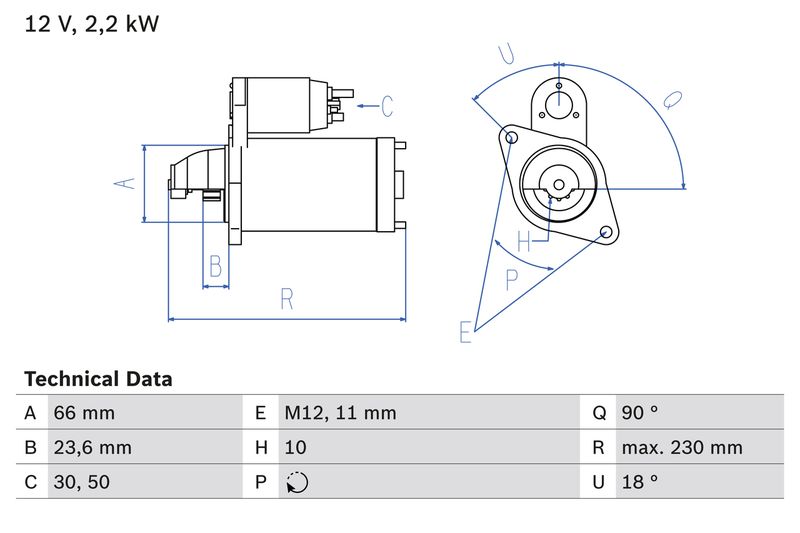 Bosch 0986025400 Starter - 1