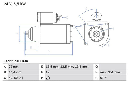 Bosch 0986025450 Starter - 1