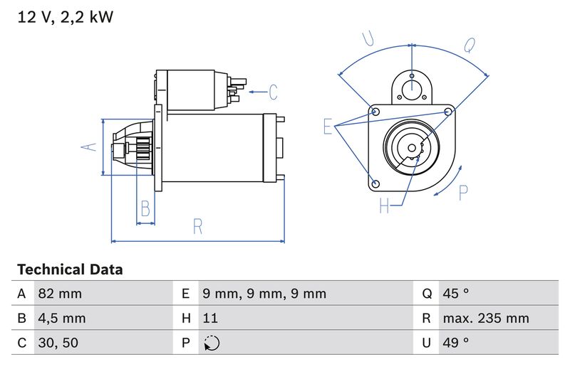 Bosch 0986025550 Starter - 1