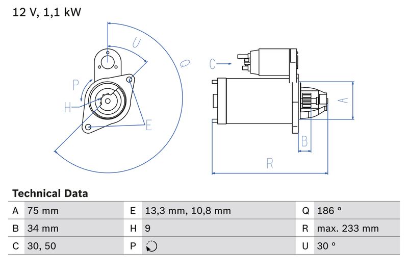 Bosch 0986025610 Starter - 1