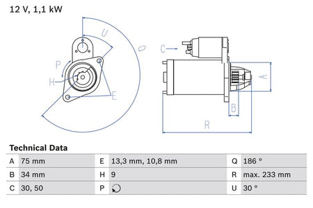 Bosch 0986025610 Starter - 1