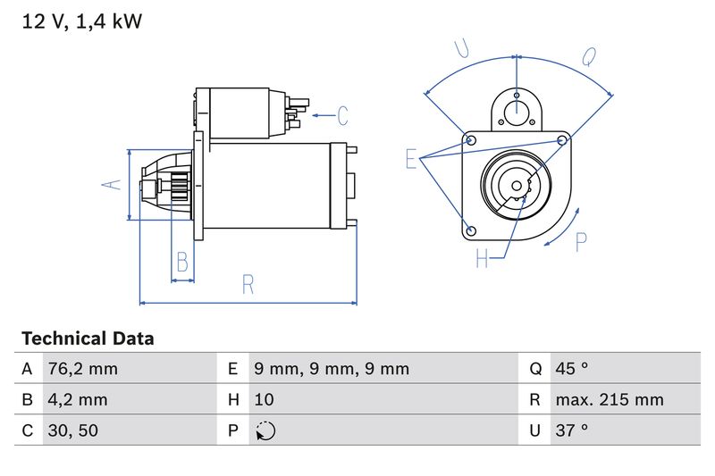 Bosch 0986025670 Starter - 1