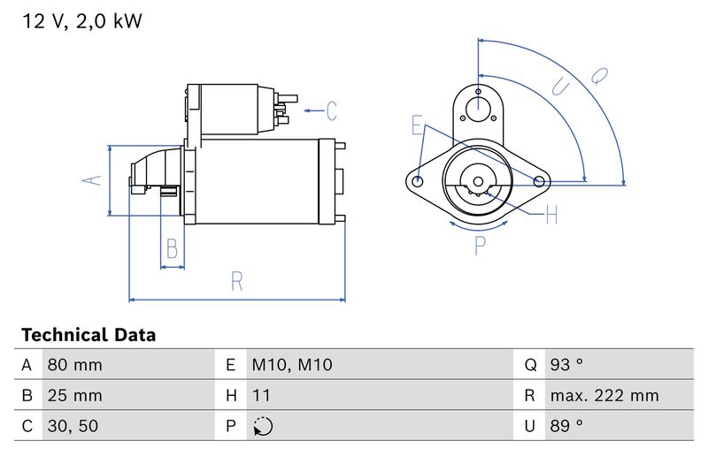 Bosch 0986026010 Starter - 1