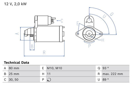 Bosch 0986026010 Starter - 1