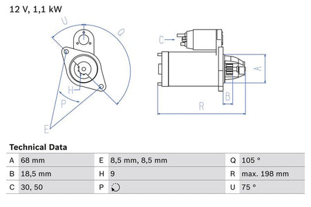 Bosch 0986026120 Starter - 1
