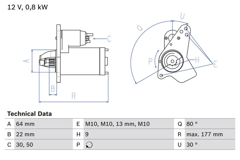 Bosch 0986026250 Starter - 1