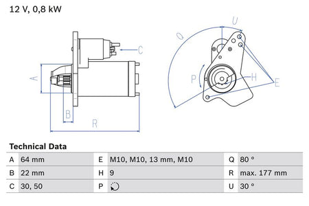 Bosch 0986026250 Starter - 1