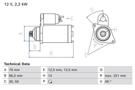 Bosch 0986026340 Starter - 1