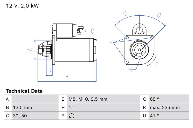 Bosch 0986026390 Starter - 1