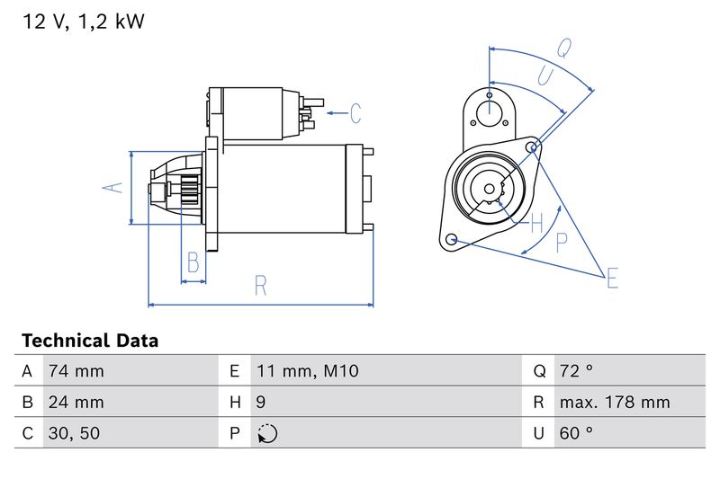 Bosch 0986026460 Starter - 1