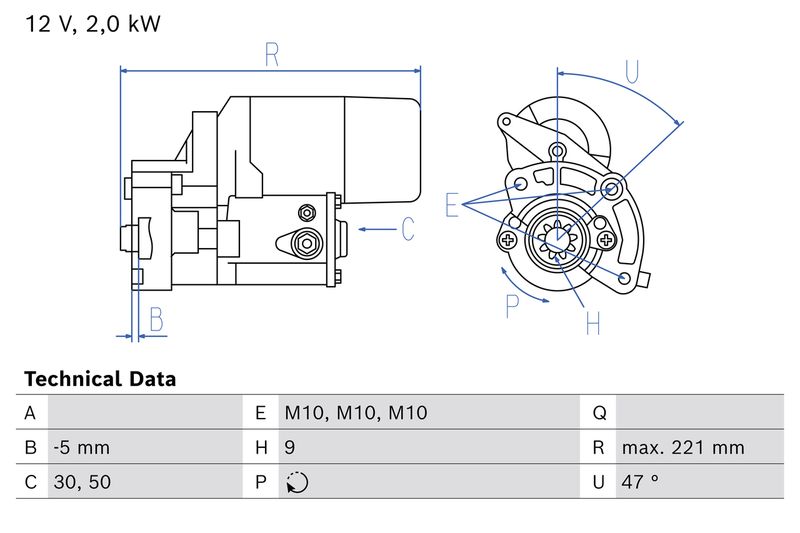 Bosch 0986026500 Starter - 1