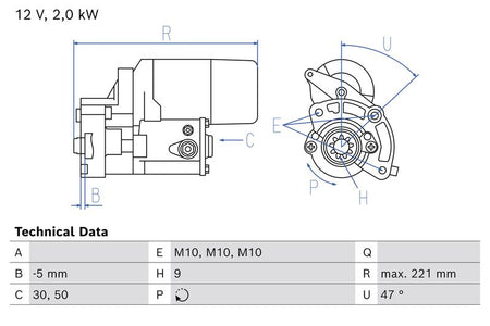Bosch 0986026500 Starter - 1