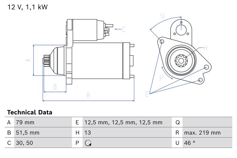 Bosch 0986026870 Starter - 1
