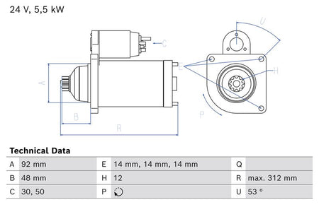 Bosch 0986028020 Starter - 1