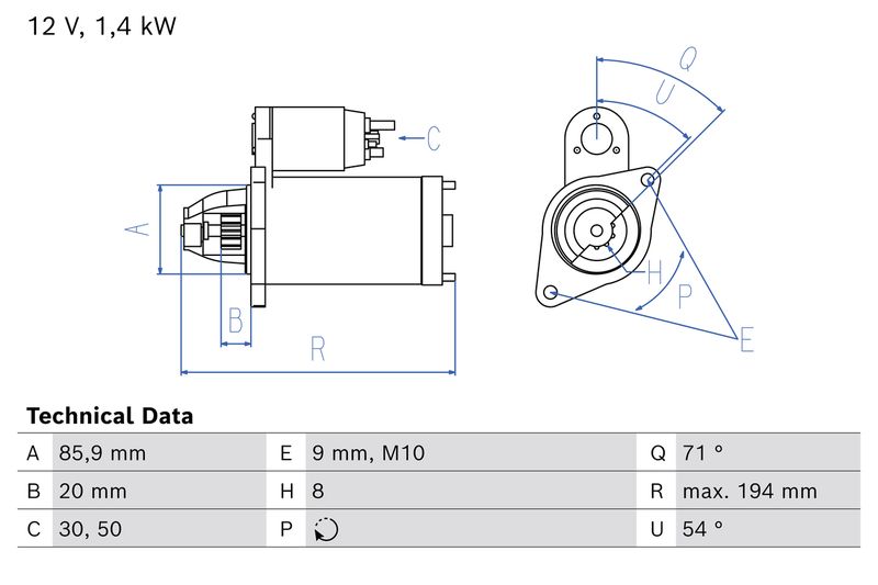 Bosch 0986028060 Starter - 1