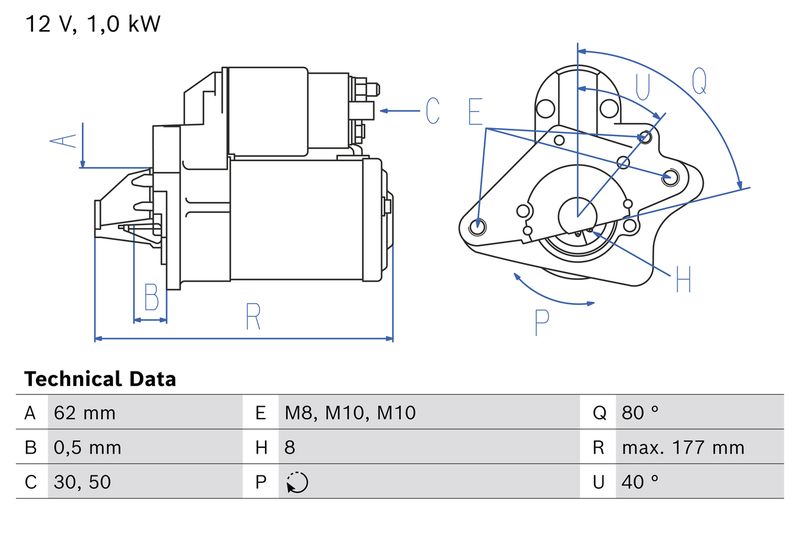 Bosch 0986028090 Starter - 1