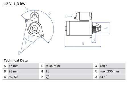 Bosch 0986029130 Starter - 1