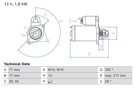 Bosch 0986029220 Starter - 1