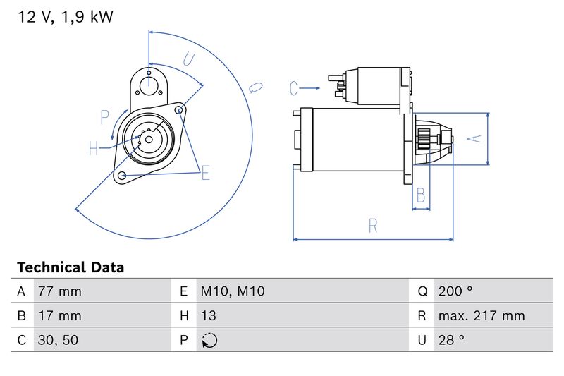 Bosch 0986029220 Starter - 1