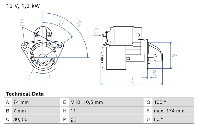Bosch 0986029260 Starter - 1