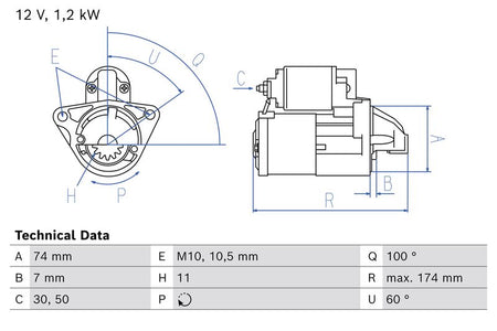 Bosch 0986029260 Starter - 1