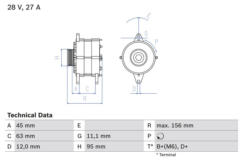 Bosch 0986031340 Alternator - 1