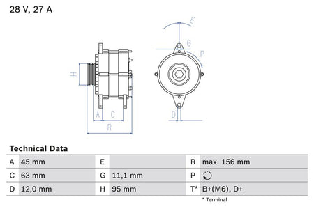 Bosch 0986031340 Alternator - 1