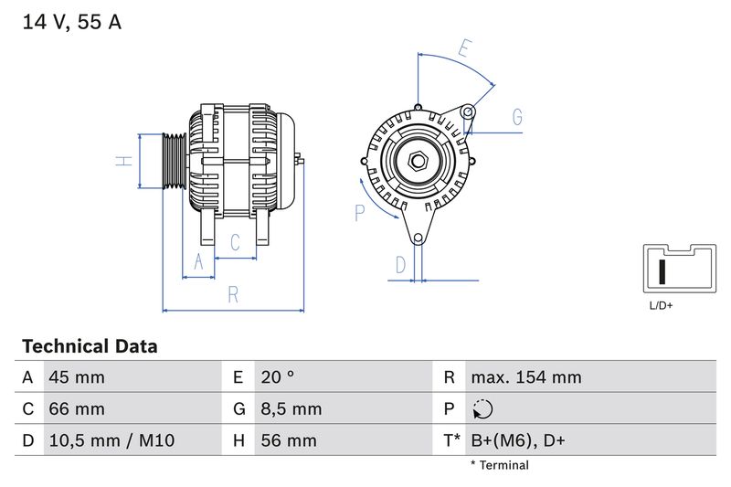 Bosch 0986032790 Alternator - 1
