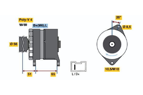 Bosch 0986032790 Alternator - 2