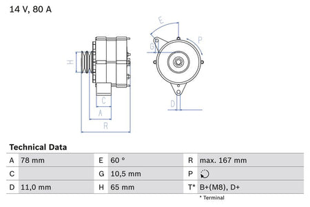 Bosch 0986034120 Alternator - 1