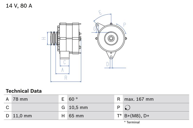 Bosch 0986034120 Alternator - 1