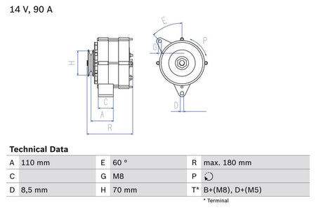 Bosch 0986034150 Alternator - 1