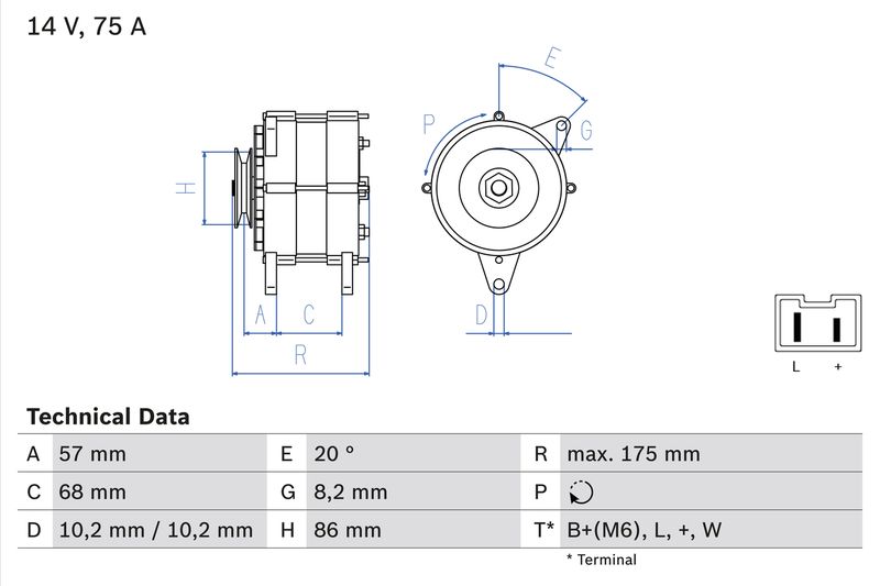 Bosch 0986034861 Alternator - 1