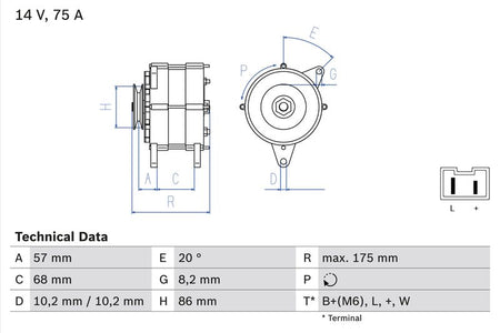 Bosch 0986034861 Alternator - 1