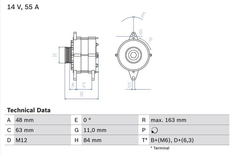 Bosch 0986035760 Alternator - 1