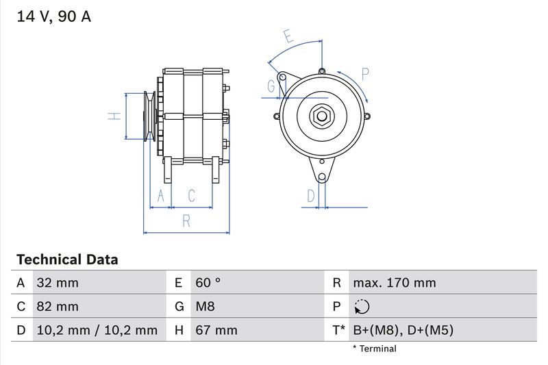 Bosch 0986036660 Alternator - 1