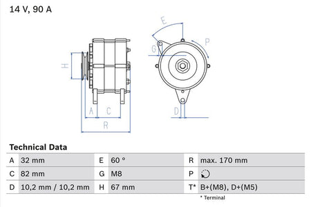 Bosch 0986036660 Alternator - 1