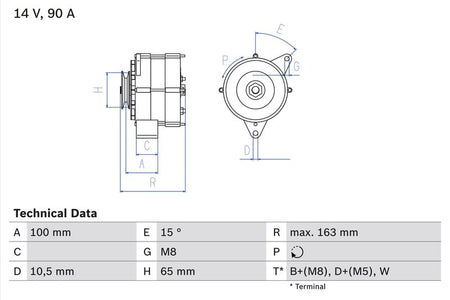 Bosch 0986036790 Alternator - 1