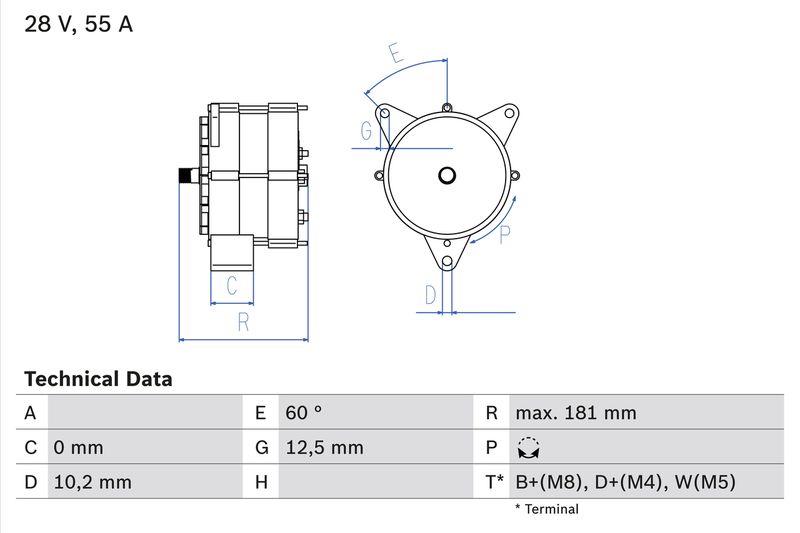 Bosch 0986037410 Alternator - 1