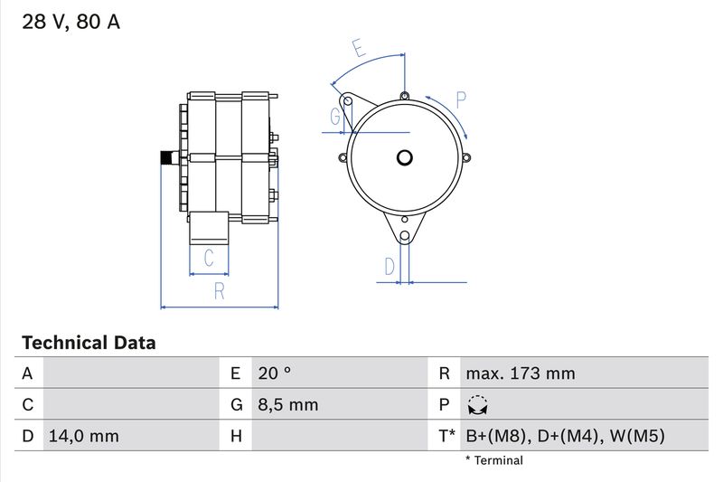 Bosch 0986037760 Alternator - 1