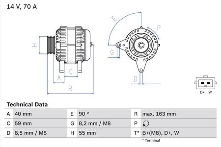 Bosch 0986038390 Alternator - 1