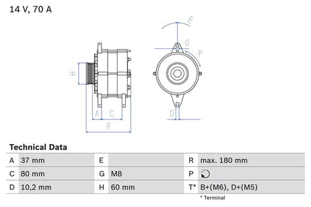 Bosch 0986038401 Alternator - 1