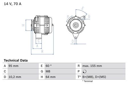 Bosch 0986038730 Alternator - 1