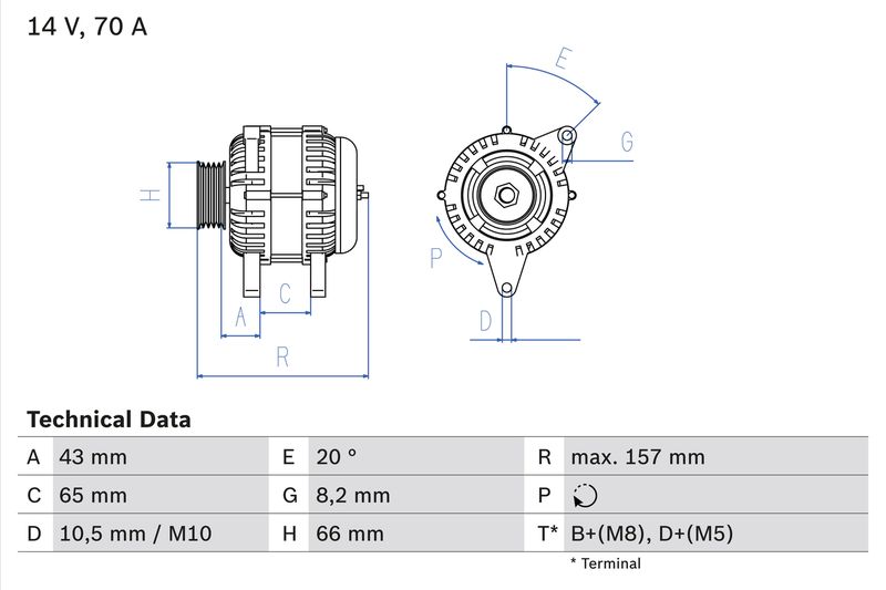 Bosch 0986038740 Alternator - 1