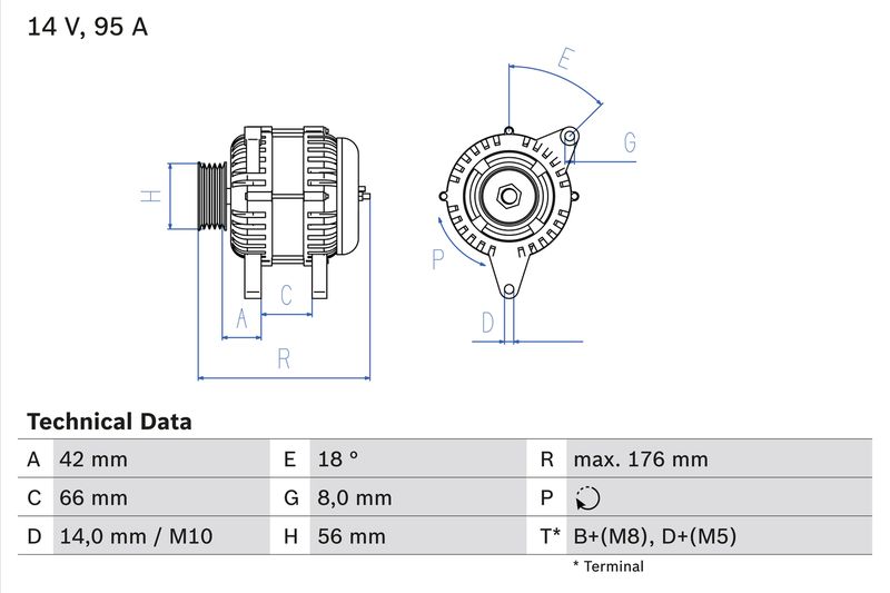 Bosch 0986038791 Alternator - 1