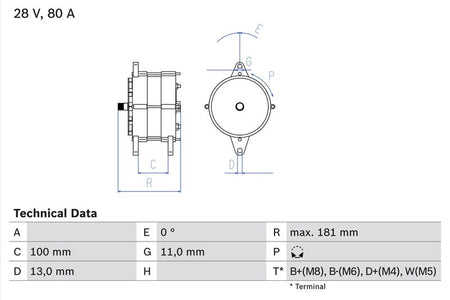 Bosch 0986039260 Alternator - 1