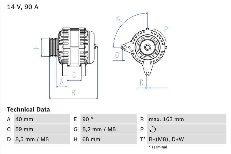 Bosch 0986040330 Alternator - 1