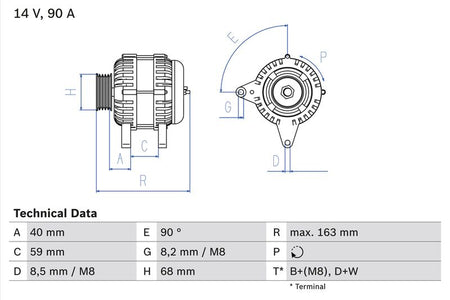 Bosch 0986040330 Alternator - 1